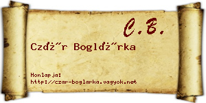 Czár Boglárka névjegykártya